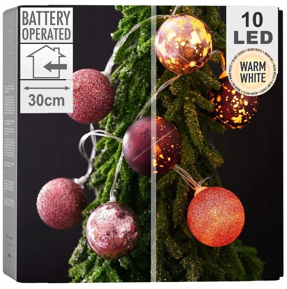 Decorative Lighting Kalėdinė girlianda LED apšvietimui 10 violetinių 4 cm