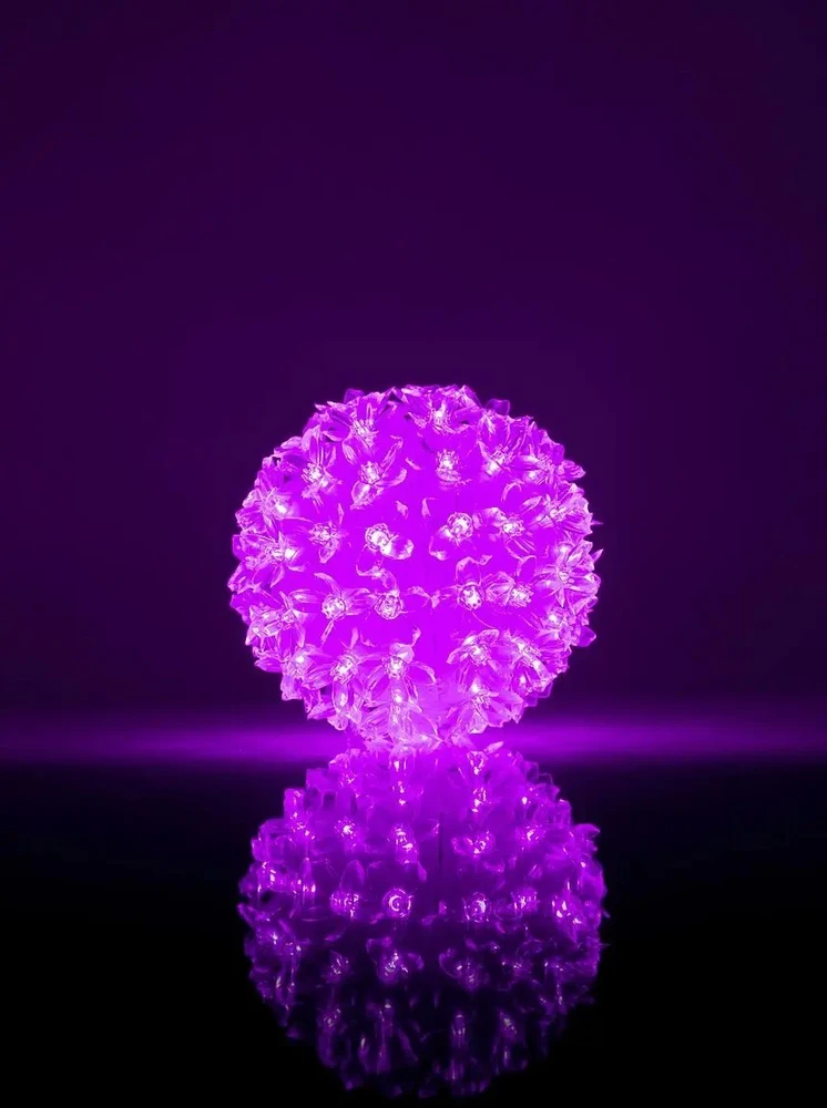 iLike Rutulys su gėlytėm RS-214 80LED D-13cm Violetinė
