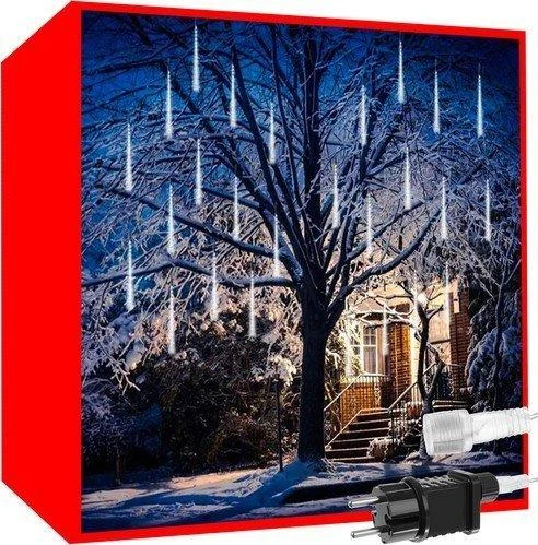Iso Trade LED lemputės meteorų lietus (šaltai baltos, 8 meteorų lazdelės)