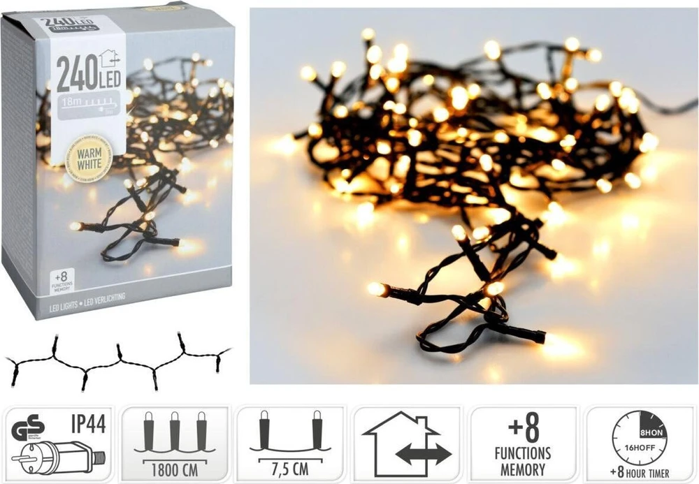 Christmas Decoration Kalėdinės šviesos 240 LED su laikmačiu