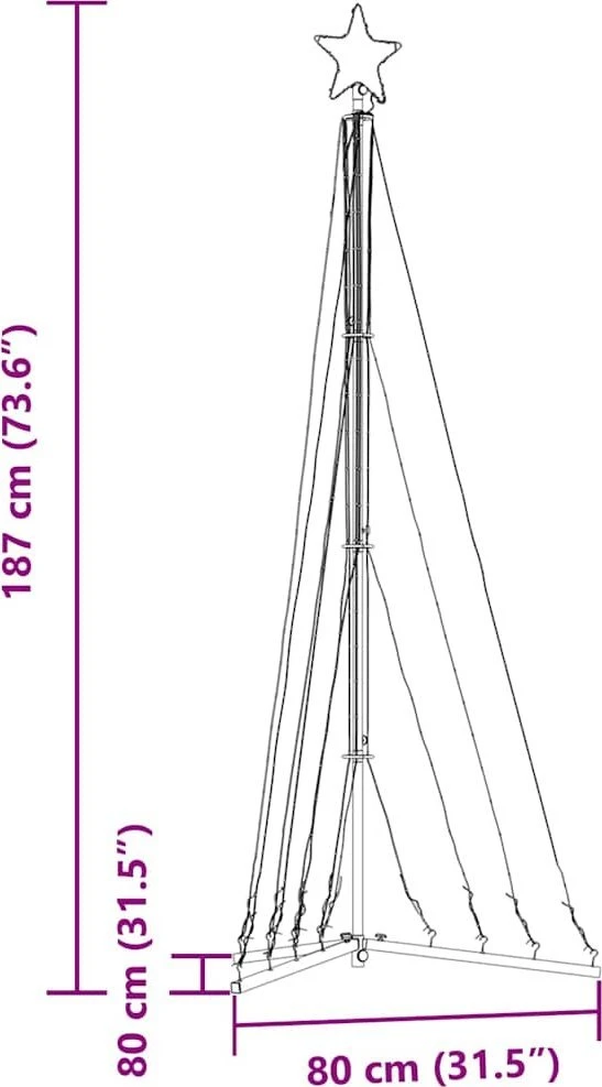 LED Kalėdų eglutė 339 LED Mėlyna 187 cm