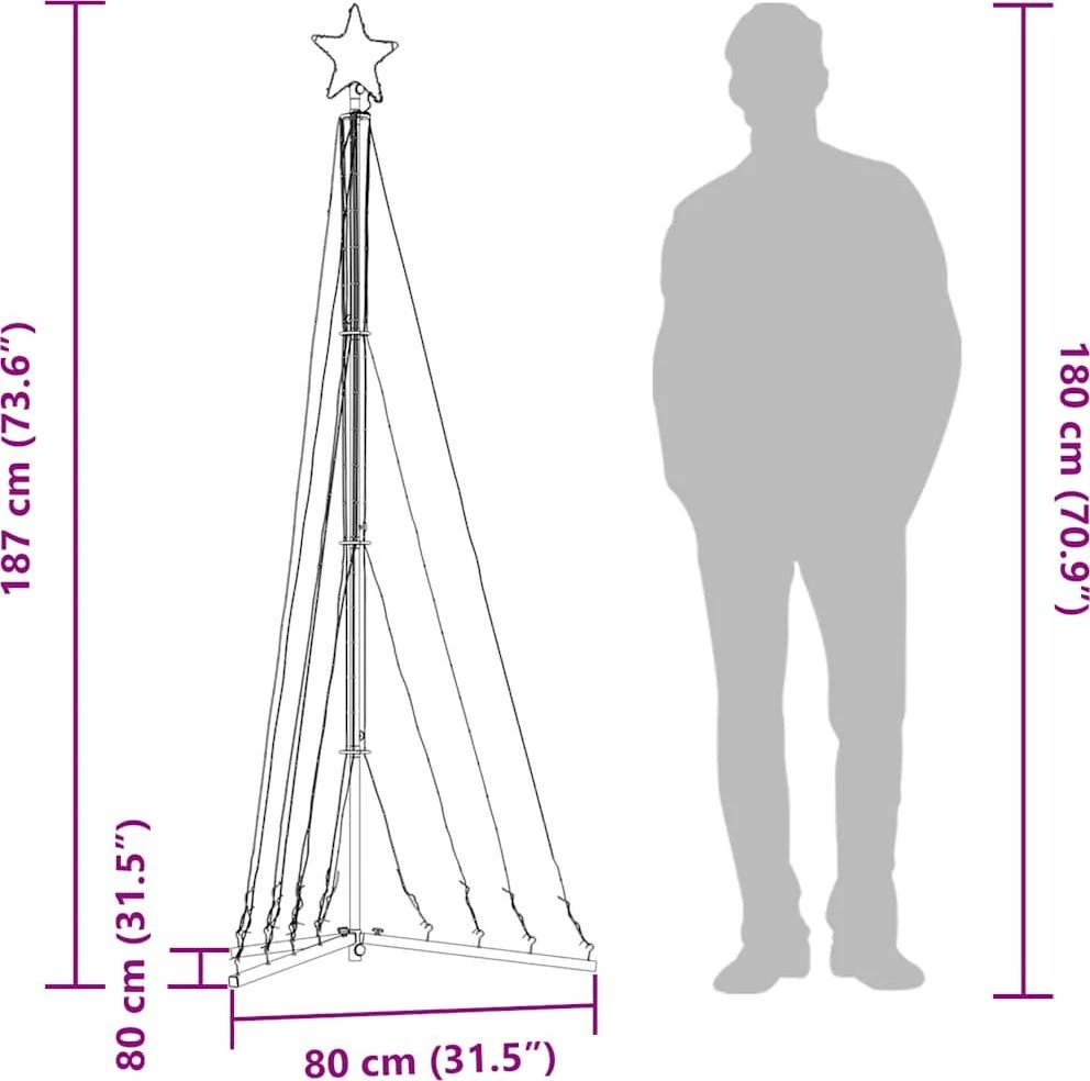 LED Kalėdų eglutė 339 LED Mėlyna 187 cm