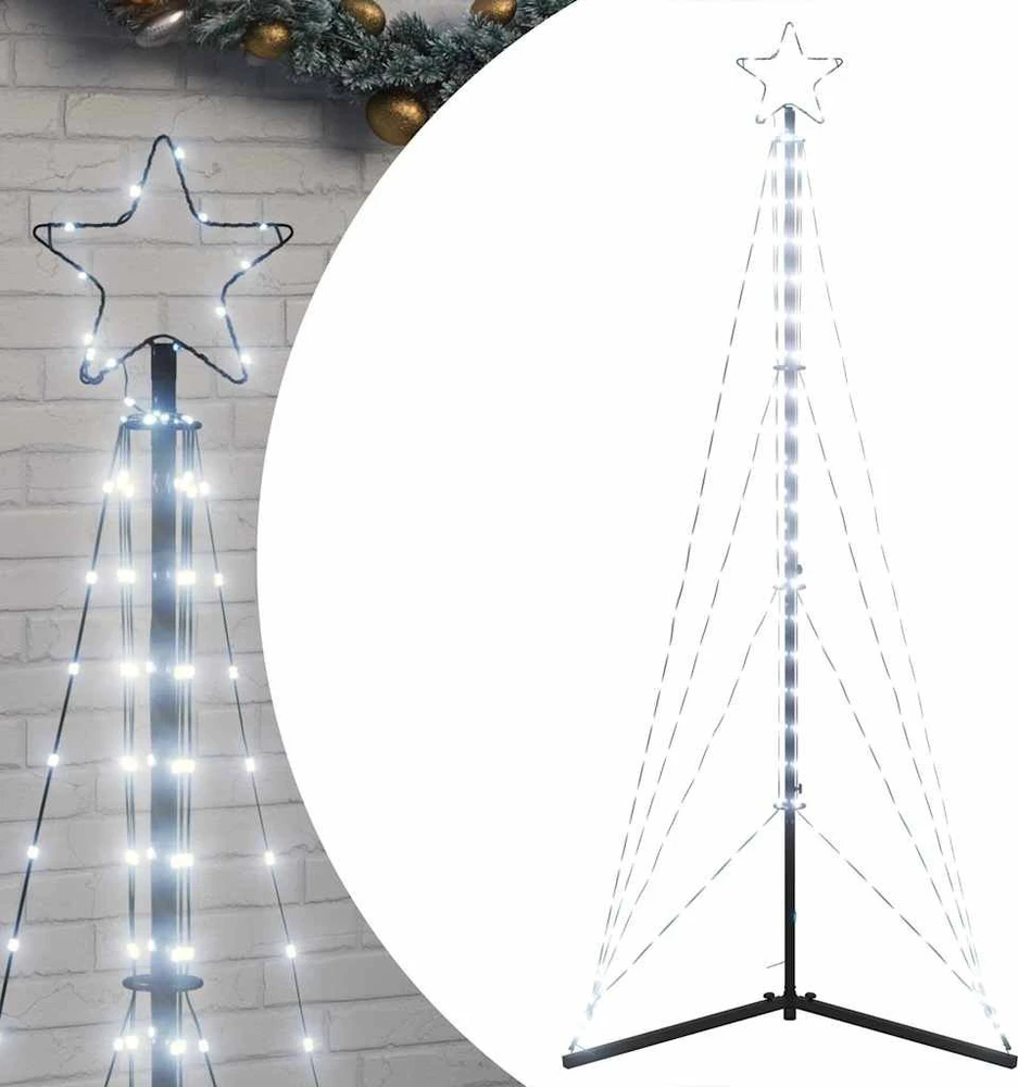 LED Kalėdų eglutė 363 LEDs Šalta Balta 182 cm