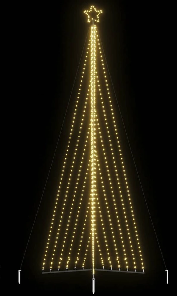 LED Kalėdų eglutė 789 LEDs Šilta Balta 476 cm