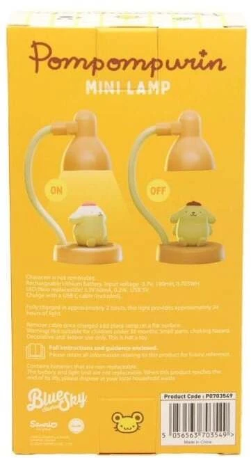 Blue Sky Studios Mėlyna Sky Studios „BlueSkyStudios Sanrio Pompompurin“ mini lempa su USB
