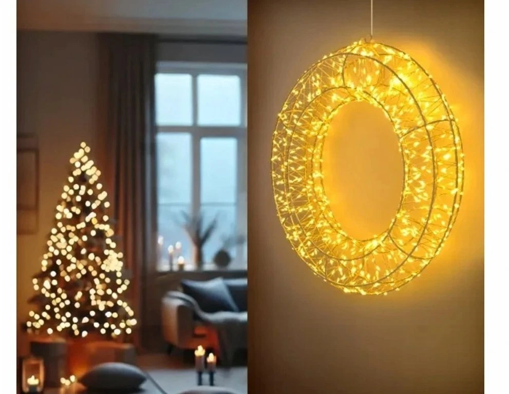 Multimixpl Apšviestas kalėdų vainikas 30 cm su 20 LED