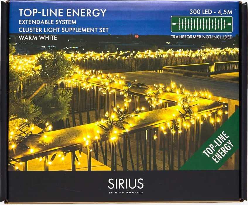 Kalėdinės lemputės Sirius Top-Line Energy Cluster Lights papildomas rinkinys, 300 LED