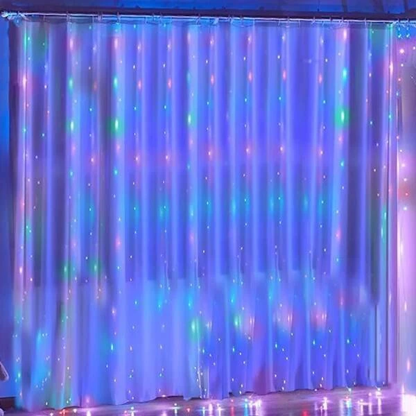 Šviesos užuolaida Springos 300 LED, daugiaspalvė, 3x3 m