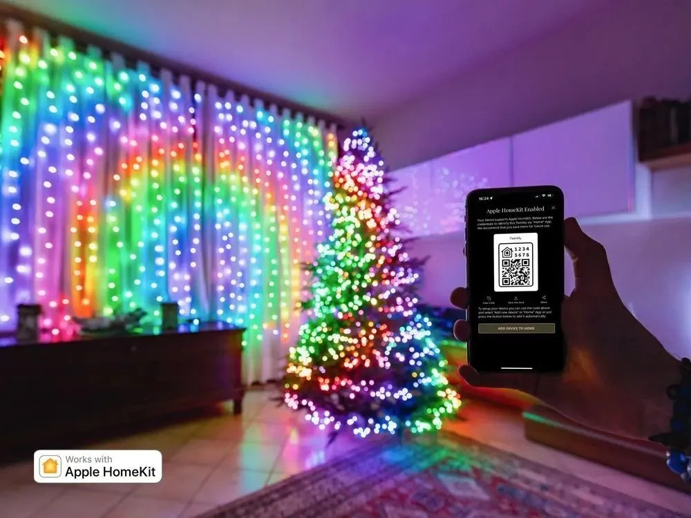 Lubinis šviestuvas „Twinkly | Dots“ išmaniosios LED lemputės 200 RGB (daugiaspalvės), 10 m, skaidrios | RGB – daugiau nei 16 mln. spalvų