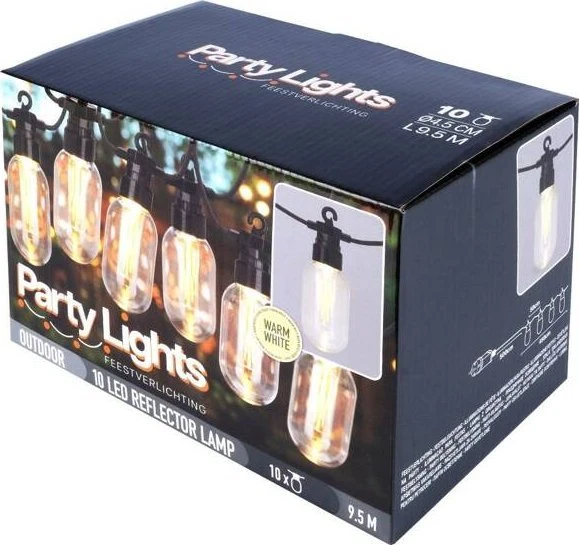 ProGarden Lauko lempučių girlianda LED 9,5 m 10 vnt.