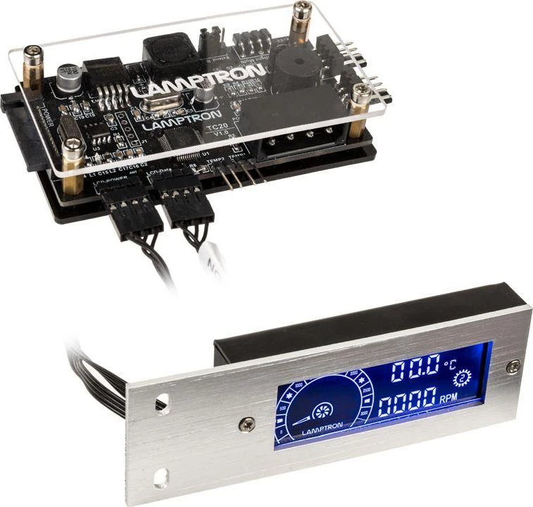 Lamptron TC20 PCI RGB fan and LED controller – sidabro spalvos