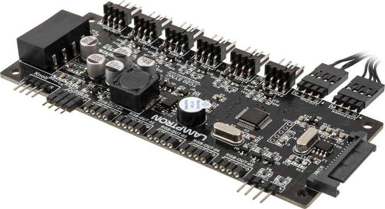 „Lamptron TC20 Sync Edition“ PWM ventiliatoriaus valdiklis ir RGB valdiklis – PCI, juodas