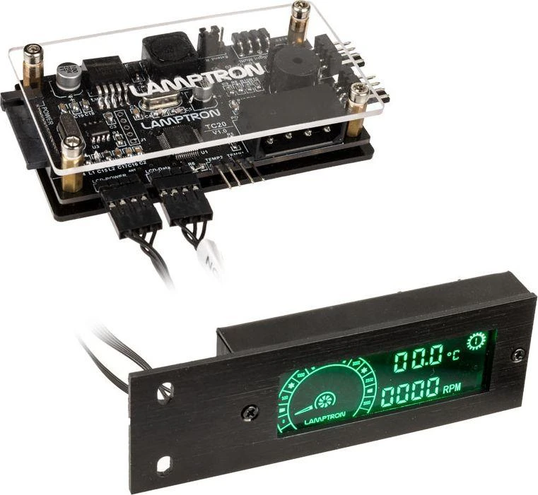 Lamptron TC20 PCI RGB fan and LED controller – juodos spalvos