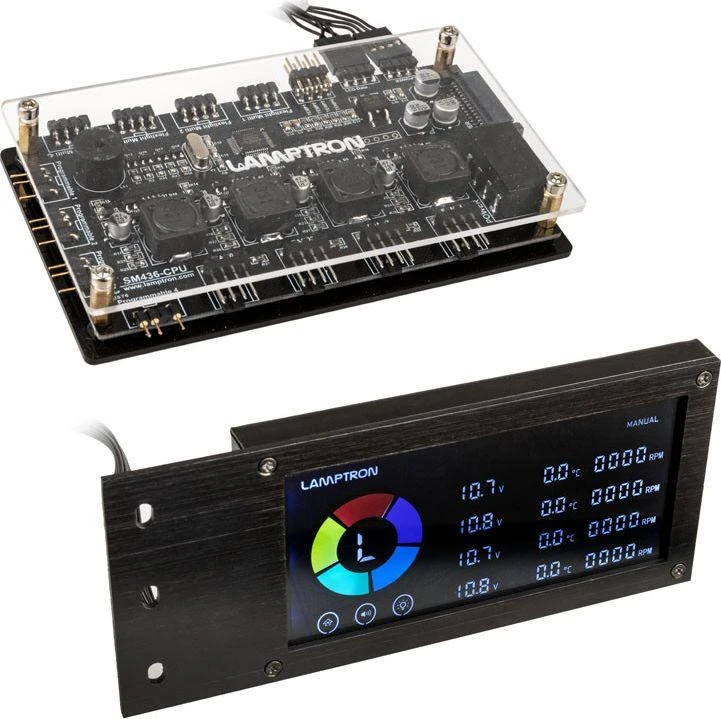 Lamptron SM436 PCI RGB fan and LED controller – juodos spalvos