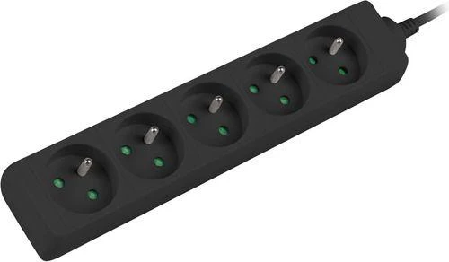 LANBERG PS0-05E-0150-BK 1.5M Juodas 5X 230V Lanter EXTENSION PL. CABLE FROM FULL COPPER
