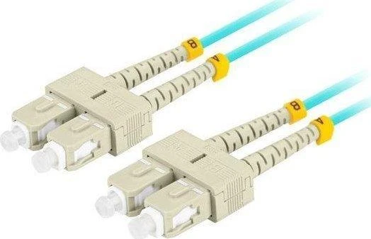 LANBERG šviesolaidinis laidas MM SC/UPC-SC/UPC dvipusis 5m LSZH om3 50/125 3.0mm aqua