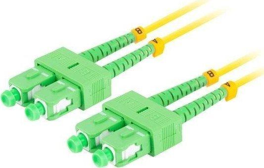 LANBERG šviesolaidinis patchcord SM SC/APC-SC/APC dvipusis 10m LSZH g657a1 3.0mm geltonas