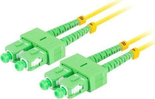 LANBERG šviesolaidinis patchcord SM SC/APC-SC/APC dvipusis 15m LSZH g657a1 3.0mm geltonas