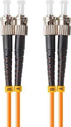 FIBER OPTIC PATCHCORD MM ST/UPC-ST/UPC DUPLEX 3.0MM OM2 50/125 LSZH 5M ORANŽINĖ LANBERG