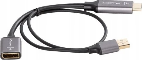 Lanberg adapter HDMI - Displayport 4K 20cm sidabrinė