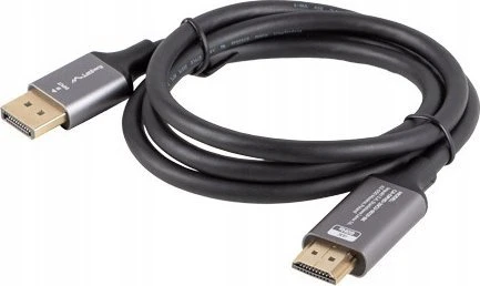KABELIS DISPLAYPORT(M) ->HDMI(M) 1.8M 4K JUODA-Sidabrinis LANBERG