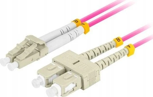 FIBER OPTIC PATCHCORD MM LC/UPC-SC/UPC DUPLEX 3.0MM OM4 50/125 LSZH 5M PURPLE LANBERG