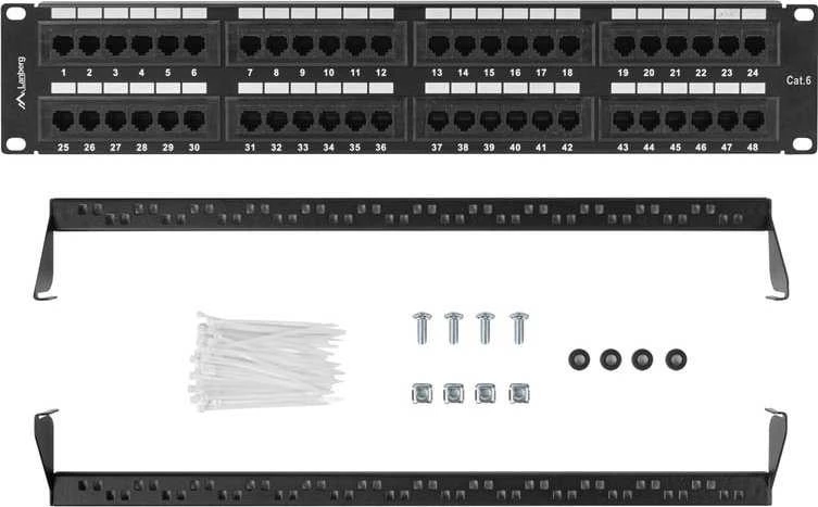 Lanberg Patch Panel 48 port 2U 19" kat.6 UTP juoda