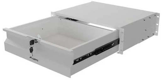 Lanberg 19" Rack spintelė su stalčiais 3U 360 mm pilka (3U/483 × 360 mm, keliamoji galia iki 90 kg, 4 taškų tvirtinimas)