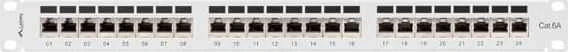 LANBERG patch panel 24 port 1U kat.6A FTP pilkas
