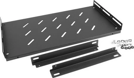 Lanberg lentyna 19'' spintelėms 350/450/600/800/1000mm 1U juoda