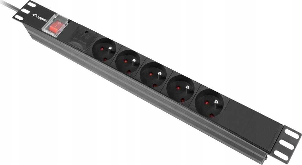 Lanberg stovo maitinimo juostelė PDU 19" 1U 16A 5x PL 2m juoda