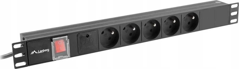 Lanberg stovo maitinimo juostelė PDU 19" 1U 16A 5x PL 2m juoda