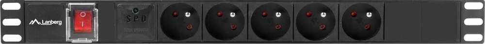 Lanberg stovo maitinimo juostelė PDU 19" 1U 16A 5x PL 2m juoda