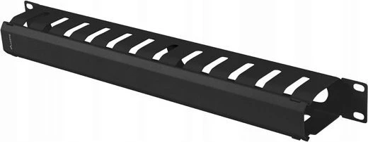 Lanberg Cable Organizer 19" 1U su A tipo dangteliu juoda