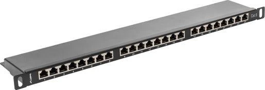 Lanberg Patch Panel 24 port 0.5U 19" cat.6 FTP ekranuotas juoda