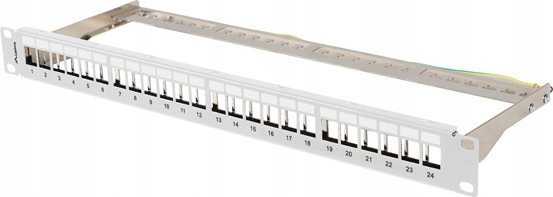 Lanberg Patch Panel tuščias 24 prievadai 1U 19" FTP Keystone pilka moduliams