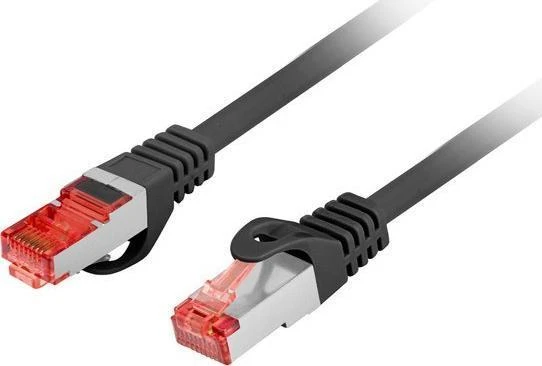 LANBERG Patchcord cat.6 FTP LSZH CU 1m juodas Fluke passed