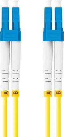 LANBERG šviesolaidinis laidas SM LC/UPC-LC/UPC dvipusis 5m LSZH g657a1 3.0mm geltonas