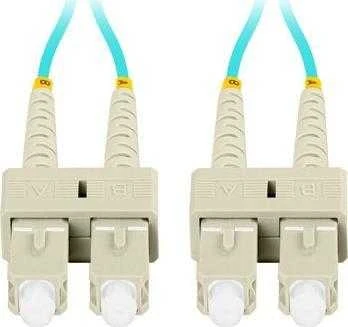 LANBERG šviesolaidinis laidas MM SC/UPC-SC/UPC dvipusis 2m LSZH om3 50/125 3.0mm aqua