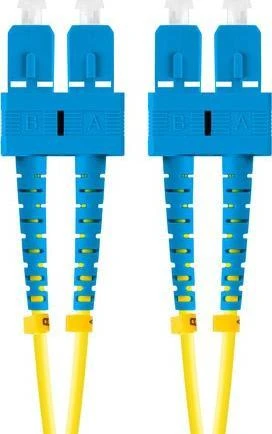 LANBERG šviesolaidinis patchcord SM SC/UPC-SC/UPC dvipusis 5m LSZH g657a1 3.0mm geltonas