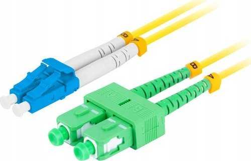 FIBER OPTIC PATCHCORD SM LC/UPC-SC/APC DUPLEX 3.0MM LSZH G657A1 0.5M GELTONAS LANBERG