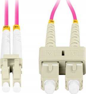 FIBER OPTIC PATCHCORD MM LC/UPC-SC/UPC DUPLEX 3.0MM OM4 50/125 LSZH 0.5M PURPLE LANBERG
