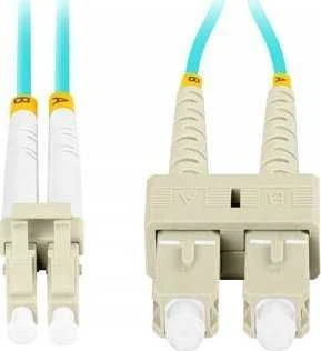 FIBER OPTIC PATCHCORD MM LC/UPC-SC/UPC DUPLEX 3.0MM OM3 50/125 LSZH 2M AQUA LANBERG