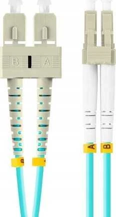 FIBER OPTIC PATCHCORD MM LC/UPC-SC/UPC DUPLEX 3.0MM OM3 50/125 LSZH 2M AQUA LANBERG