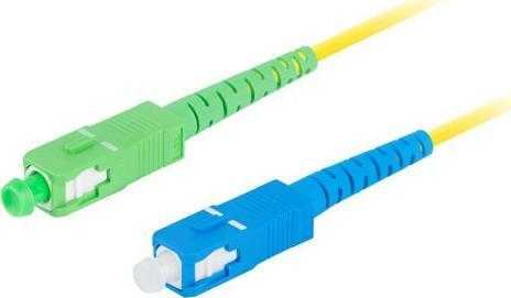 LANBERG šviesolaidinis patchcord SM SC/APC-SC/UPC simplex 1m LSZH g657a1 3.0mm geltonas
