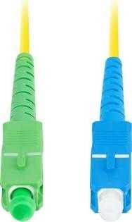 LANBERG šviesolaidinis patchcord SM SC/APC-SC/UPC simplex 1m LSZH g657a1 3.0mm geltonas