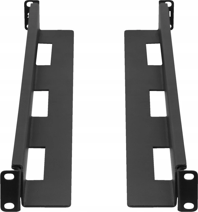 Rinkinys SZYN MONTAŻOWYCH DO SZAF RACK 19" PRZESUWNE 650-1090MM JUODA LANBERG