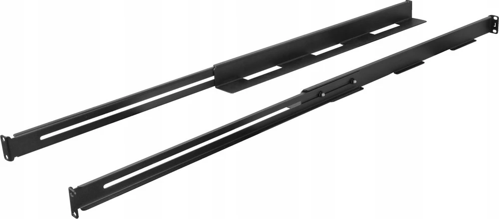 Rinkinys SZYN MONTAŻOWYCH DO SZAF RACK 19" PRZESUWNE 650-1090MM JUODA LANBERG