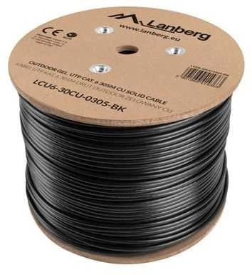Lanberg montavimo kabelis UTP CAT.6, dengtas geliu 305m (LCU6-30CU-0305-BK)