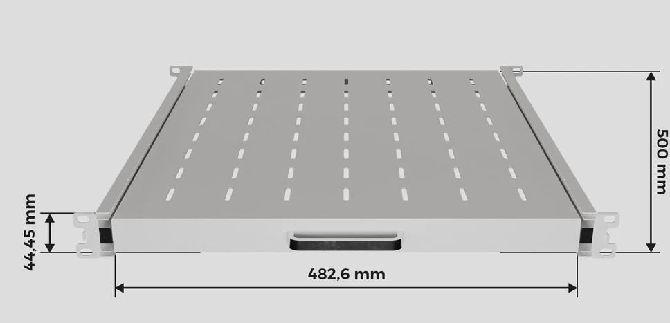Lanberg Ištraukiama lentyna 19'' stovo spintai 500mm 1U pilka